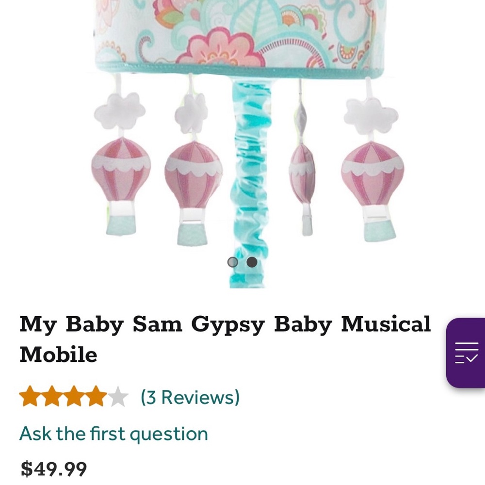 My Baby Sam Gypsy baby Musical Mobile